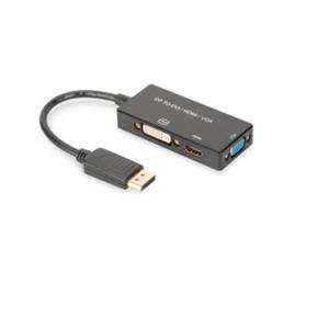 DIGITUS DisplayPort 1.2 - 3in1 Konverter, DP - HDMI+DVI+VGA