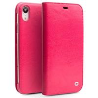 Qialino Classic iPhone XR Wallet Leren Hoesje - Hot Pink
