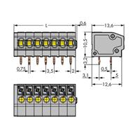 Wago Federkraftklemmblock 1.50mm² Polzahl 23 Grau 60St.