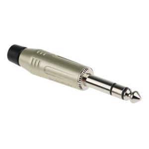 Amphenol Jackplug 6.35 mm Stekker, recht Aantal polen: 3 Stereo Zilver 1 stuks