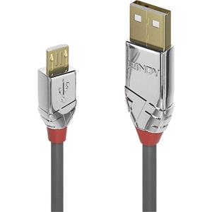 LINDY USB 2.0 Aansluitkabel [1x USB-A 2.0 stekker - 1x Micro-USB 2.0 stekker B] 2 m Grijs