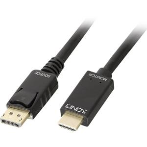 LINDY DisplayPort / HDMI Anschlusskabel [1x DisplayPort Stecker - 1x HDMI-Stecker] 0.50m Schwarz