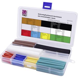 TRU Components T1807CA005 Krimpkous assortiment Rood, Blauw, Geel, Groen, Transparant, Bruin, Wit, Zwart Krimpverhouding:3:1 118 onderdelen