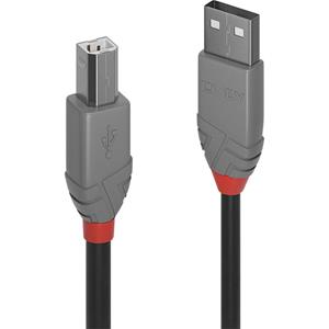 USB 2.0 Aansluitkabel LINDY [1x USB-A 2.0 stekker - 1x USB-B 2.0 stekker] 7.5 m Zwart