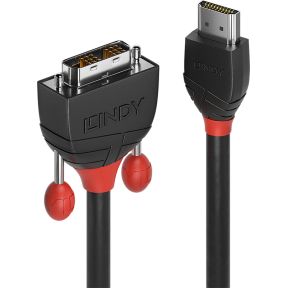 LINDY HDMI / DVI Aansluitkabel [1x HDMI-stekker - 1x DVI-stekker 18+1-polig] 3 m Zwart