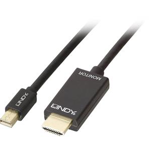 LINDY DisplayPort / HDMI Anschlusskabel [1x Mini-DisplayPort Stecker - 1x HDMI-Stecker] 3.00m Schwar