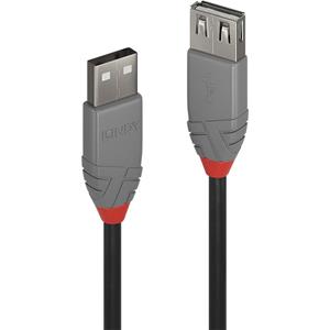 LINDY USB 2.0 Aansluitkabel 0.5 m Zwart