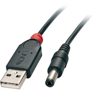 USB 5.5 x 2.1 mm naar USB A voedingskabel - 2.0 - Lindy