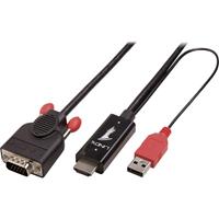 LINDY HDMI / VGA Anschlusskabel [1x HDMI-Stecker - 1x VGA-Stecker] 1.00m Schwarz