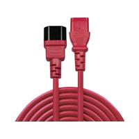 Lindy IEC C14/IEC C13 M/F 0.5m IEC C14 IEC C13 Zwart, Rood kabeladapter/verloopstukje