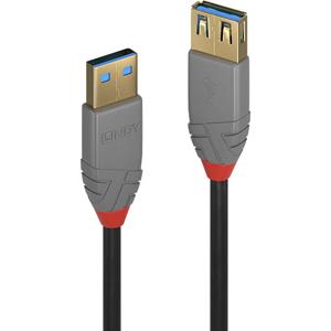 LINDY USB 3.0 Verlengkabel [1x USB 3.0 stekker A - 1x USB 3.0 bus A] 0.5 m Zwart