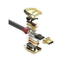 LINDY HDMI Anschlusskabel [1x HDMI-Stecker - 1x HDMI-Stecker] 2.00m Grau
