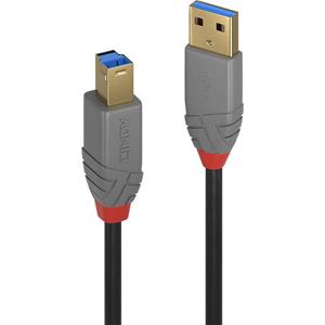 LINDY USB 3.0 Aansluitkabel [1x USB 3.0 stekker A - 1x USB 3.0 stekker B] 1 m Zwart