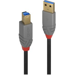 LINDY USB 3.0 Aansluitkabel [1x USB 3.0 stekker A - 1x USB 3.0 stekker B] 3 m Zwart