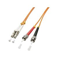 Lindy 1.0m OM2 LC - ST Duplex 1m LC ST Oranje Glasvezel kabel