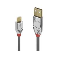 LINDY USB 2.0 Aansluitkabel [1x USB-A 2.0 stekker - 1x Micro-USB 2.0 stekker B] 1 m Grijs