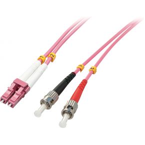 LINDY Glasfaser LWL Anschlusskabel [1x LC-Stecker - 1x ST-Stecker] 50/125 µ Multimode OM4 1.00m