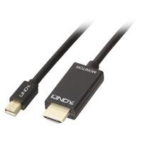 LINDY DisplayPort / HDMI Anschlusskabel [1x Mini-DisplayPort Stecker - 1x HDMI-Stecker] 2.00m Schwar
