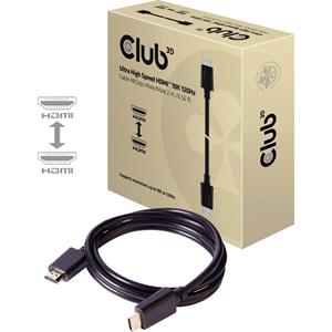 Club3D HDMI Anschlusskabel [1x HDMI-Stecker - 1x HDMI-Stecker] 2.00m Schwarz