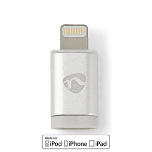 Nedis USB Micro B vrouwelijk - Apple Lightning mannelijk adapter Wit