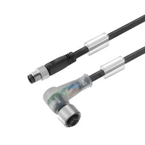 Weidmüller 1026210100 Sensor/actuator connector, geassembleerd M12 Aantal polen (sensoren): 3 Stekker, recht, Bus, haaks 1.00 m 1 stuk(s)