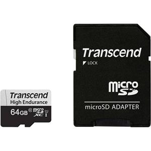 Transcend High Endurance 350V microSDXC-kaart Class 10, UHS-I Incl. SD-adapter