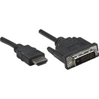 Manhattan HDMI / DVI Aansluitkabel [1x HDMI-stekker - 1x DVI-stekker 24+1-polig] 1 m Zwart