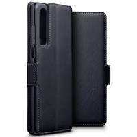 lederen slim folio wallet hoes - Huawei P30 - Zwart