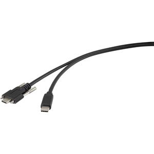 Renkforce USB 3.1 (gen. 1) Aansluitkabel [1x USB-C stekker - 1x USB-C stekker] 1 m Zwart Schroefbaar