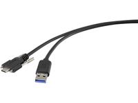 renkforce USB 3.1 (Gen 1) Anschlusskabel [1x USB 3.1 Stecker A​ - 1x USB-C™ Stecker] 1.00m Schwa