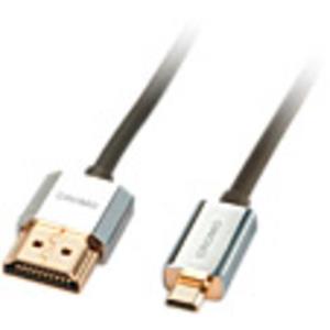 LINDY HDMI Anschlusskabel [1x HDMI-Stecker - 1x HDMI-Stecker D Micro] 0.50m Grau