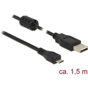 delock Kabel USB 2.0 Typ-A Stecker > USB 2.0 Micro-B Stecker 1,5 m sch