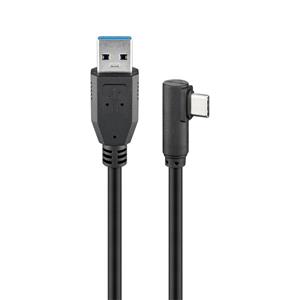 goobay USB-C™ auf USB A 3.0 Kabel 90°, schwarz