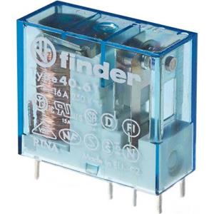 FINDER Relais, 1 Wechsler für 16 A, Kontaktmaterial AgSnO2, Spule 12 V DC mit Steck- und Printanschlüssen