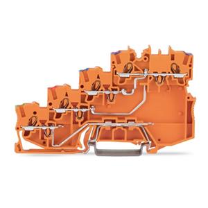 Wago Vierleiter-Initiatorenklemme 7mm Push-In-Klemme Orange 15St.
