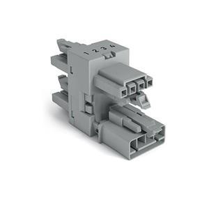Wago Verteilerblock 3 fach 890 Serie (Netzsteckverbinder) 890 Gesamtpolzahl: 4 16A Grau 50St.