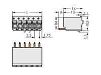 WAGO 2091-1182/200-000 Male behuizing-board 2091 Totaal aantal polen: 12 Rastermaat: 3.50 mm 100 stuk(s)