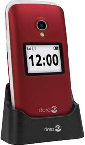 Doro 2424 klaptelefoon - rood-wit + Gratis hoesje