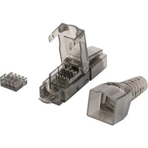 Digitus RJ45 koppelstuk CAT 6A [1x Snijklem, Snijklem connector - 1x RJ45-stekker, RJ45-stekker 8p8c] Zwart