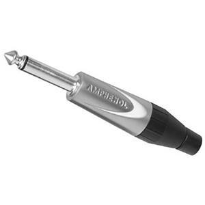 Amphenol Jackplug 6.35 mm Stekker, recht Aantal polen: 2 Mono Zilver 1 stuks