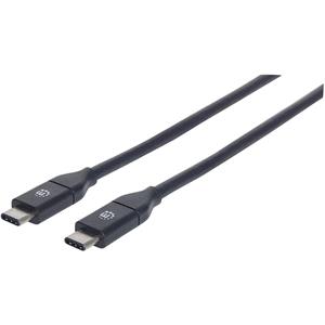 Manhattan USB-kabel USB 3.2 Gen2 (USB 3.1 Gen2) USB-C stekker, USB-C stekker 50.00 cm Zwart 354899