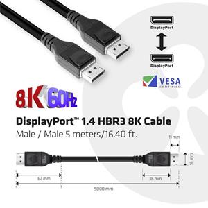 club3d DisplayPort 1.4 HBR3 8K kabel, 5m