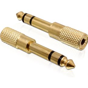 Adapter Audio Klinke 6,35mm St > 3,5mm Bu Metall-gold Delock - Delock