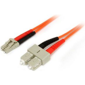 StarTech.com 2m Fiber Optic Cable - Multimode Duplex 50/125 - LSZH - LC/SC - OM2 - LC to SC Fiber Patch Cable - Netzwerkkabel - 2 m
