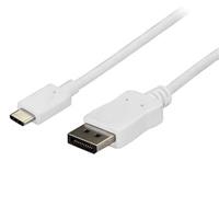 StarTech.com 6 ft / 1.8m USB C to DisplayPort Cable - 4K 60Hz - White - external video adapter - STM32F072CBU6