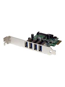 StarTech.com 4 Port PCI Express PCIe SuperSpeed USB 3.0 Kontroller Card Adapter mit SATA Strom