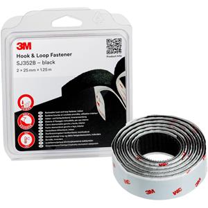 3M Klittenband Om vast te plakken (l x b) 1.25 m x 25 mm Zwart 1 stuks