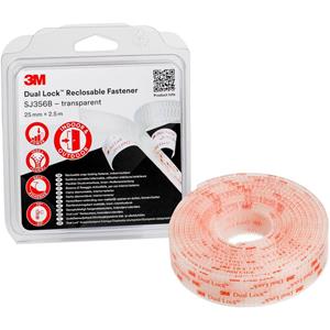 3M Klittenband Om vast te plakken (l x b) 2.5 m x 25 mm Transparant 1 stuks