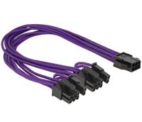 Delock Stromkabel PCI Express 6 Pin Buchse > 2 x 8 Pin Stecker violett