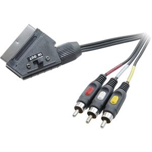 SCART / Composite Cinch TV, Receiver Anschlusskabel [1x SCART-Stecker - 3x Cinch